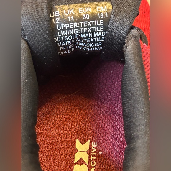 NWOT RBX ombre red size 12 kids shoes. Excellent condition. - Picture 6 of 6